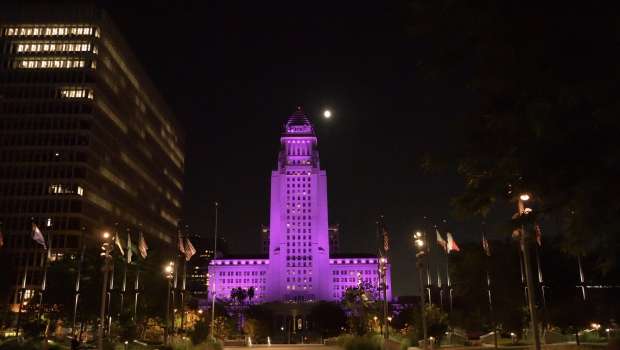 City Hall Lights Up Purple for Overdose Awareness